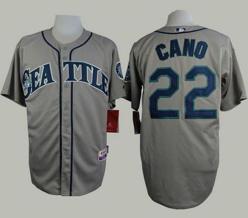 Mariners #22 Robinson Cano Grey Cool Base Stitched MLB Jersey - Click Image to Close